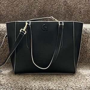 COLE HAAN Black Leather Tote Bag